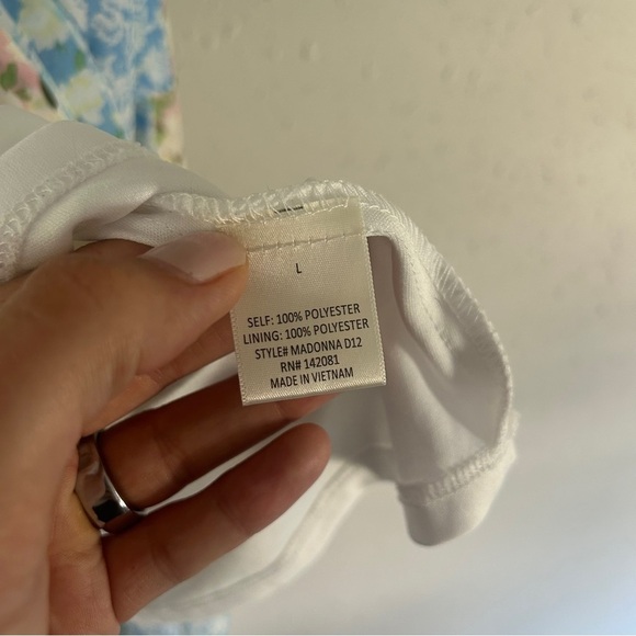 Blue Rain Floral Midi Wrap Dress Pastel Formal Lightweight Wedding Guest Garden - Picture 4 of 7